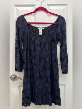 Diane Von Furstenberg Navy Blue Madis Cutout Lace Embroidered Dress Size 4